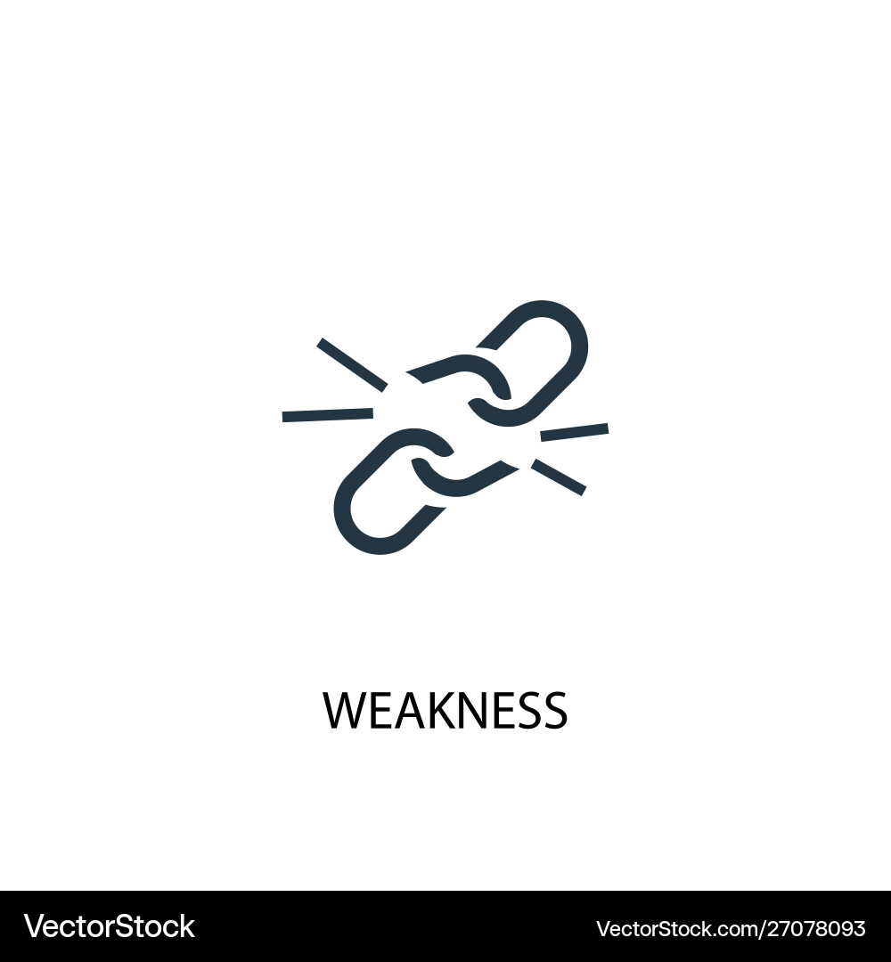 Broken Chain Icon - Weakness vector image