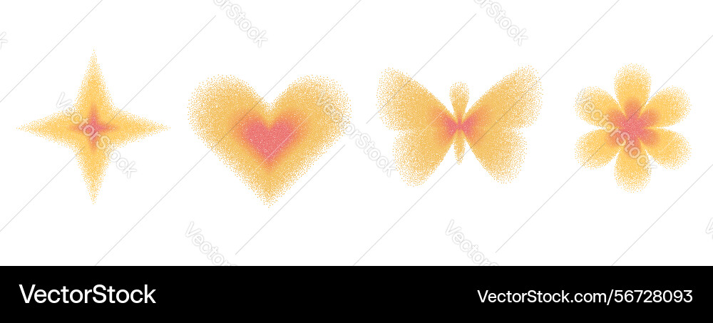 Colorful simple figures with grain noise gradient Colorful simple figures with grain noise gradient Vector Image