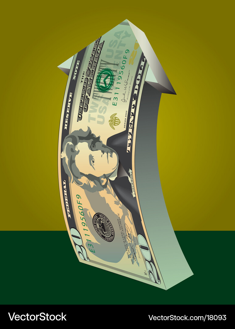 Dreidimensional Dollar Bill Vektorbild