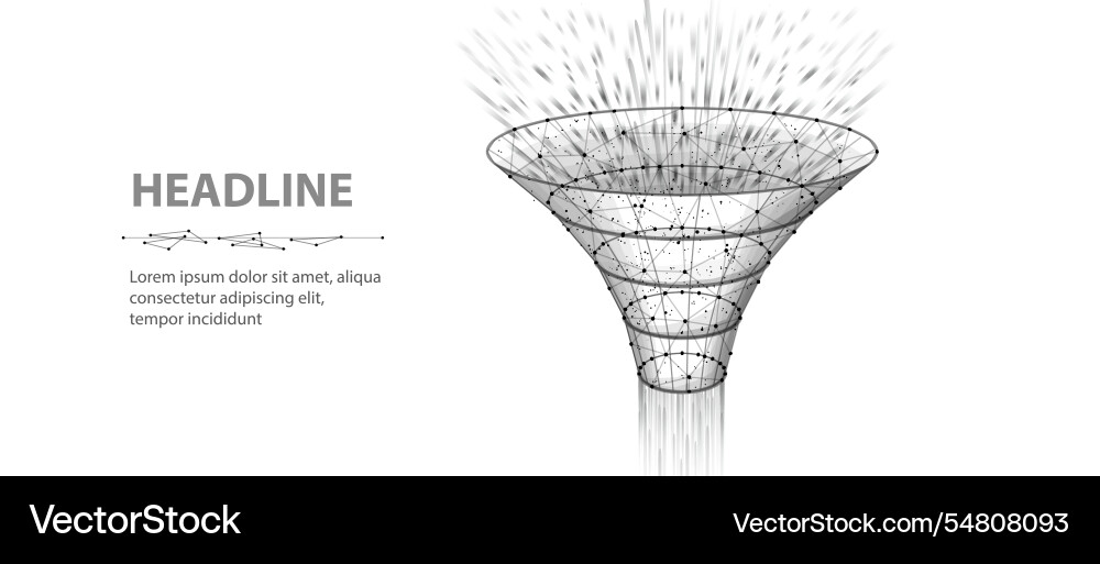 Funnel customer conversion process data filter Funnel customer conversion process data filter Vector Image