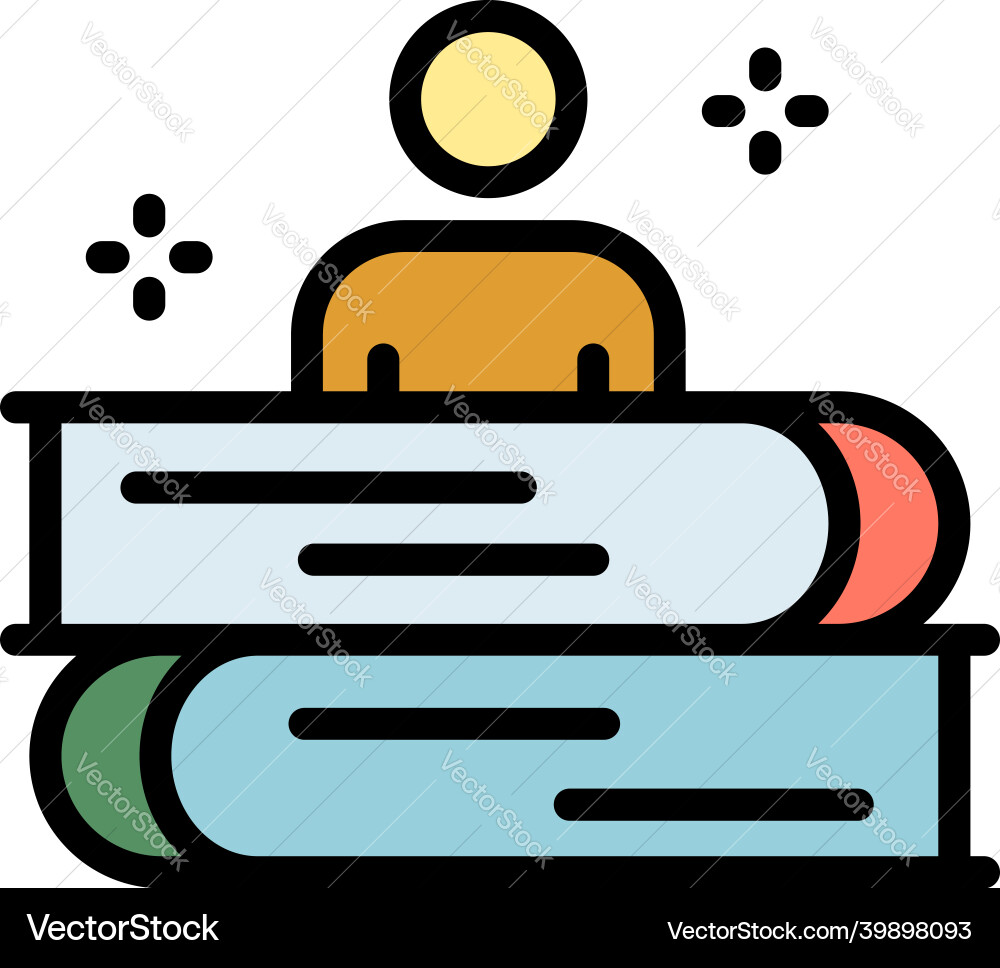Game book stack icon color outline Game book stack icon color outline vector image