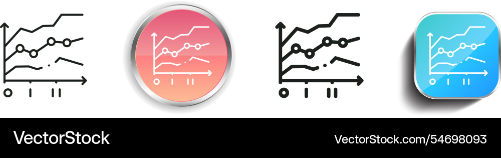 Grafik-Icon dünn linear regelmäßig und Knopf Stil Grafik-Icon dünn linear regelmäßig und Knopf Stil vektorbild