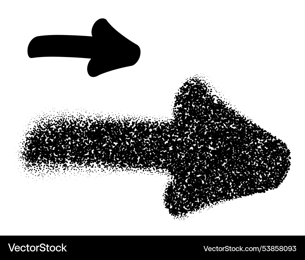 Rightward arrow with dotted gradient effect Rightward arrow with dotted gradient effect Vector Image