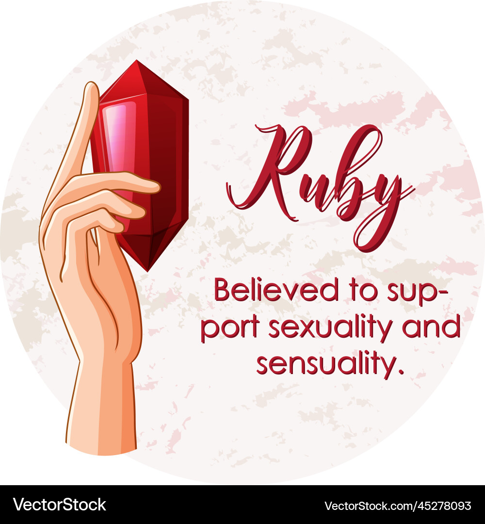 Ruby Gemstone with Text Vector Image