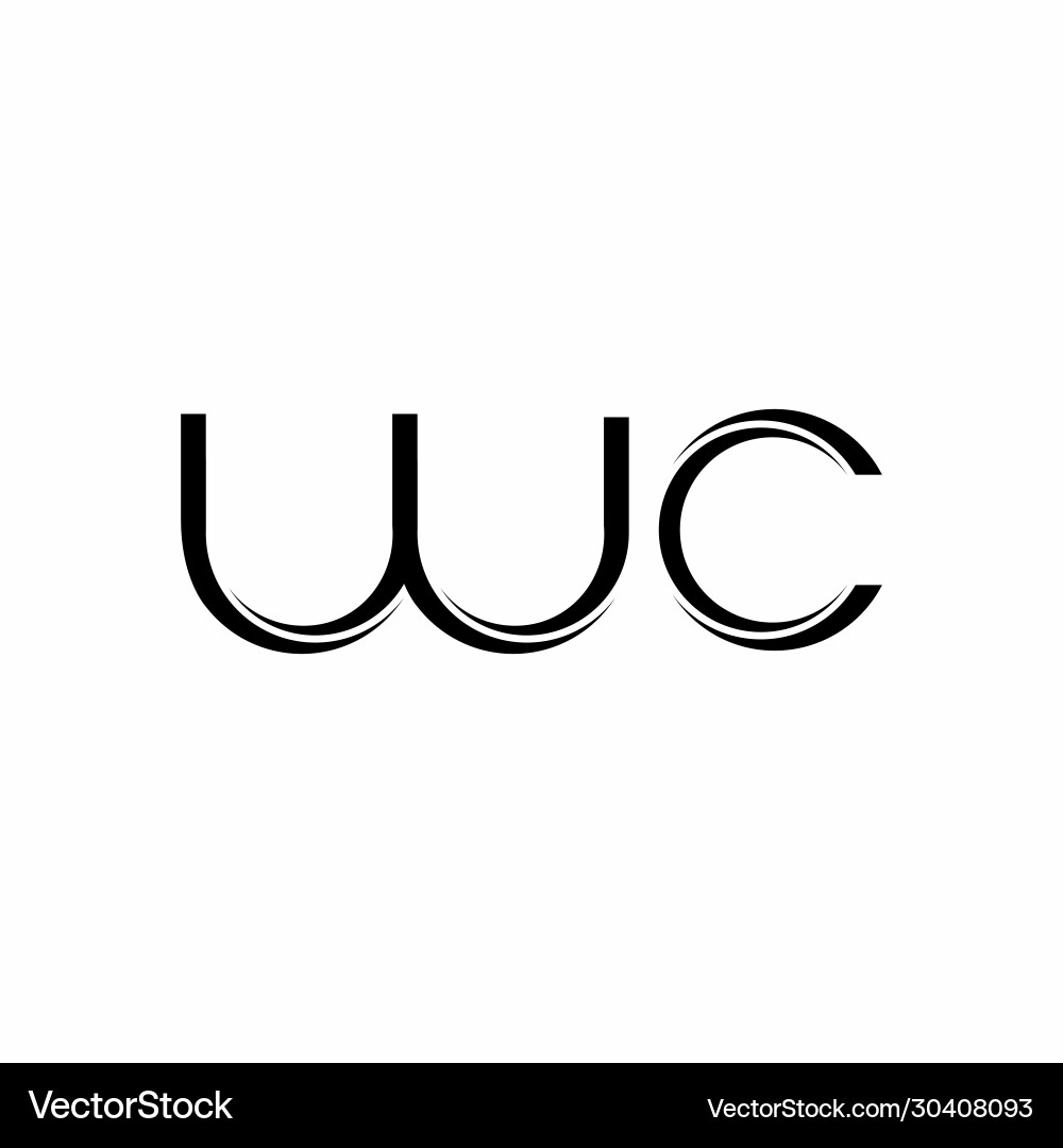 Wc-Logo-Monogramm mit geschnittenem modernem Design Wc-Logo-Monogramm mit geschnittenem modernem Design vektorbild