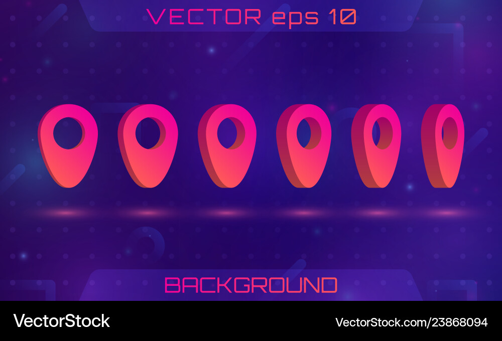 3D Map Pointer Set vector image