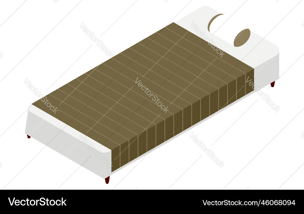 Bed with simple sheets isometric Vector Image