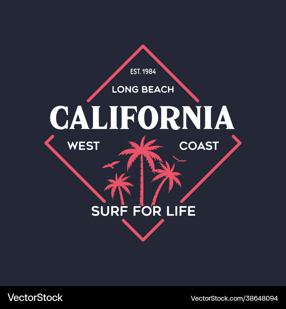 California stilvolles grafisches T-Shirt Design California stilvolles grafisches T-Shirt Design vektorbild