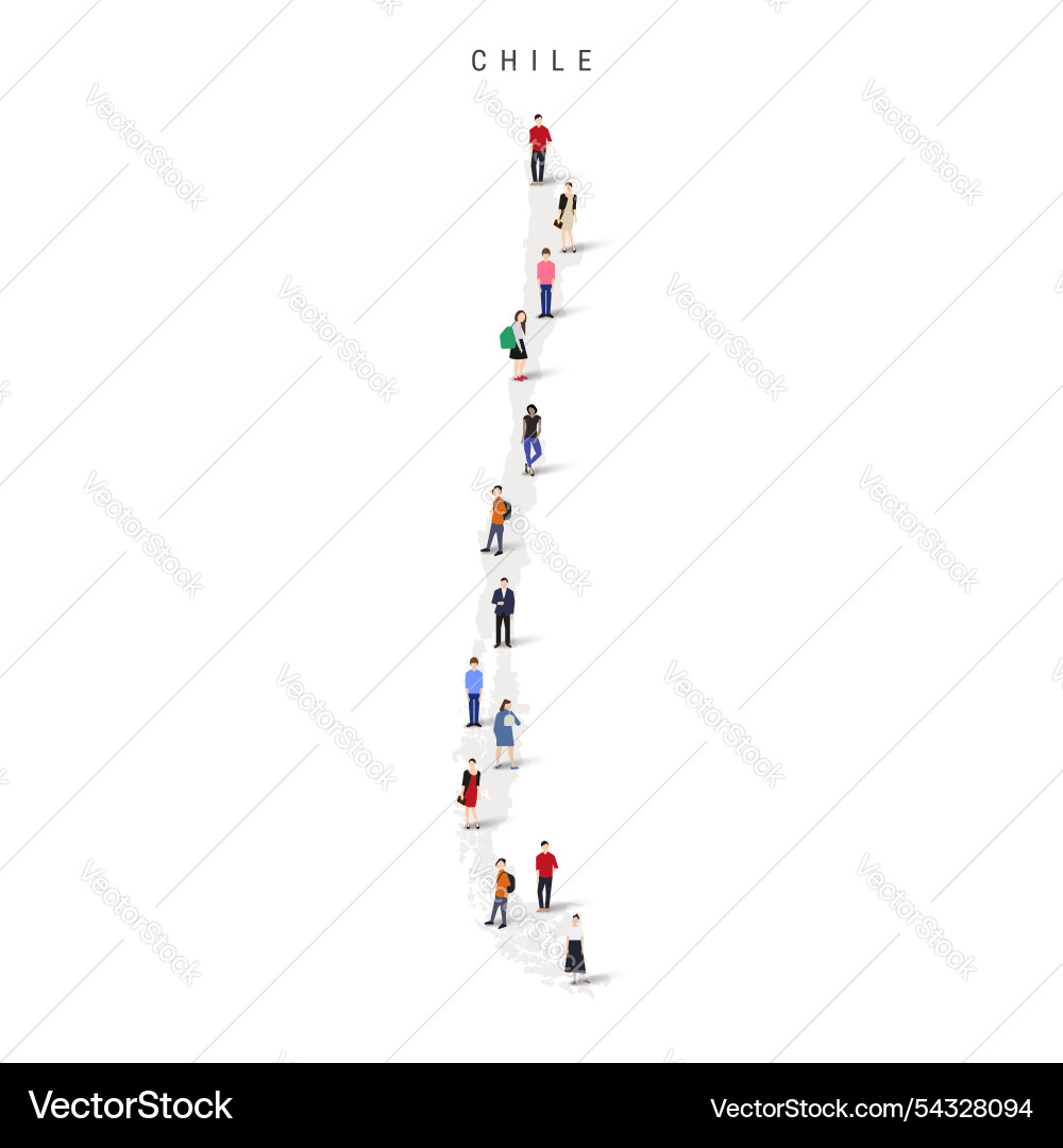 Chile population map large group of people Chile population map large group of people vector image