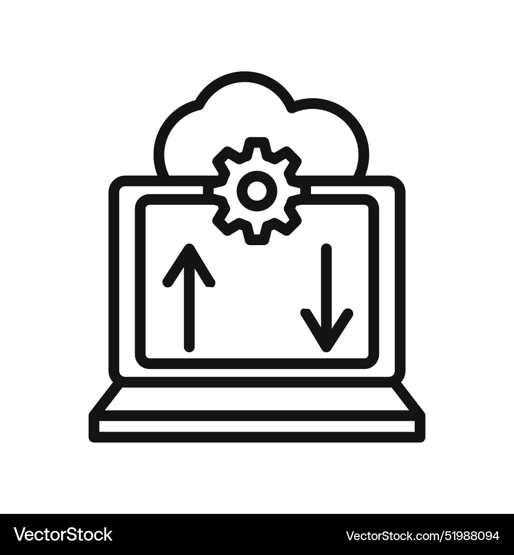 Data migration icon mark in filled style vector image