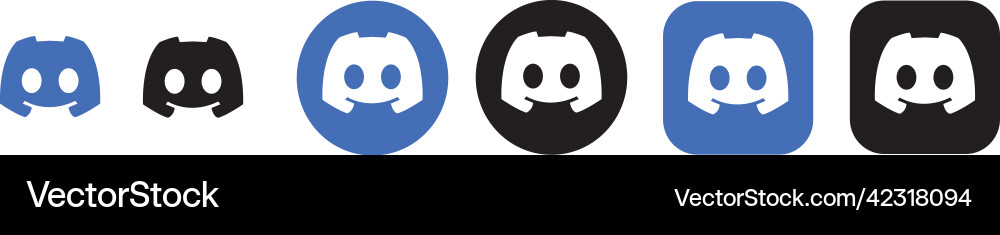 Discord Logo Icons - Isolated Set Royalty Free Vector Image