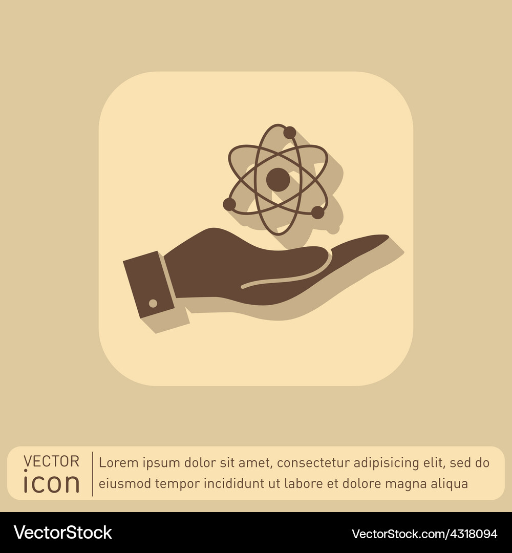 Hand holding the atom molecule Vector Image