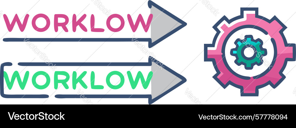 Multiple workflow icons process management set vector image