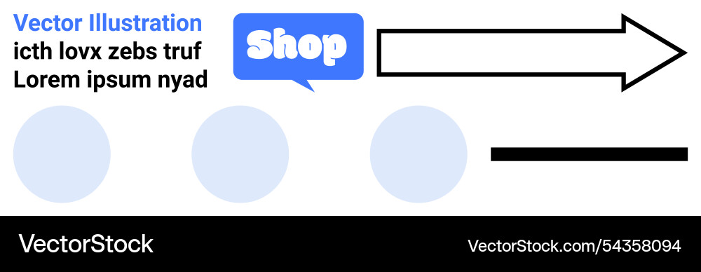 Online shopping concept with arrow button and text Online shopping concept with arrow button and text Vector Image