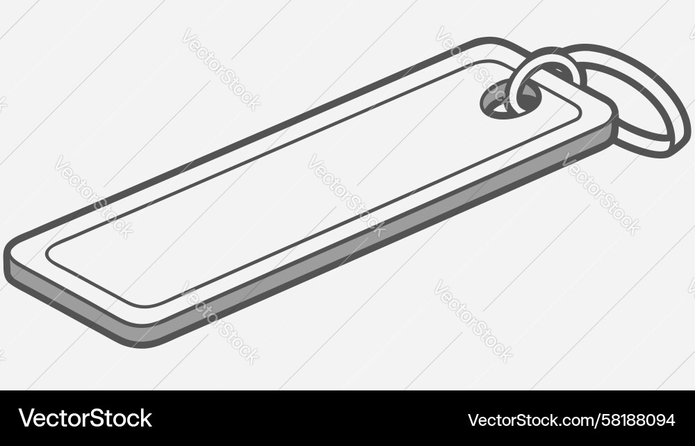 Plain Rectangular Tag Vector Image