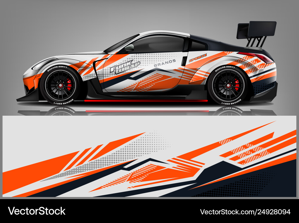 Racing Car Decal Wrap Vector Image