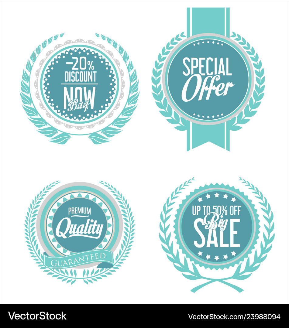 Retro Vintage blaue Etiketten Kollektion Retro Vintage blaue Etiketten Kollektion vektorbild