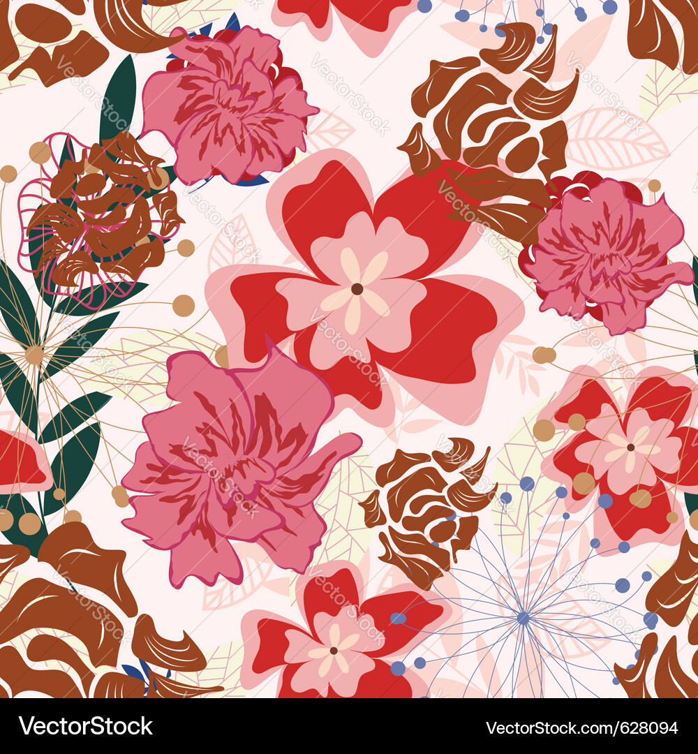 Seamless floral pattern vector image