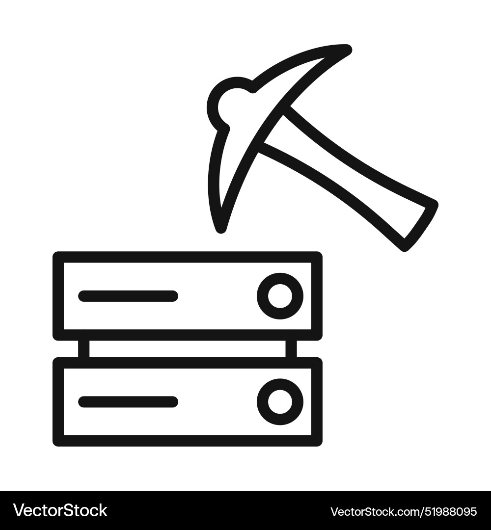 Data mining icon mark in filled style vector image
