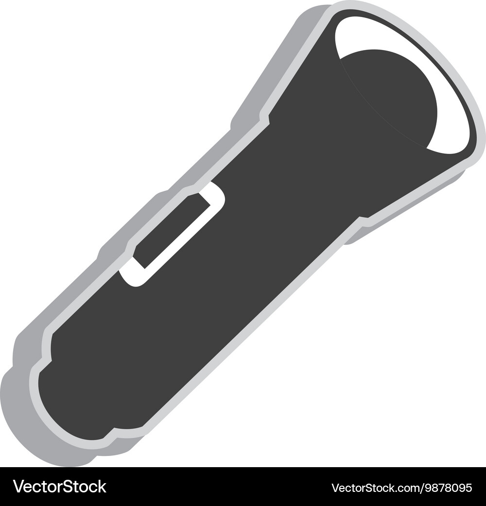 Flashlight bulb object icon Vector Image