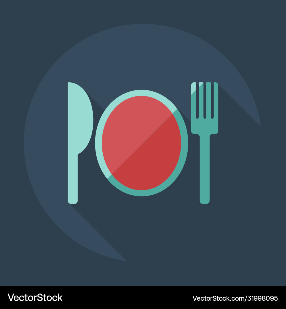 Flat modern design with shadow icons tableware Vector Image