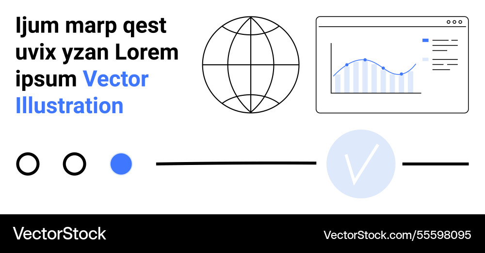Global analysis with trend graph - visual data Global analysis with trend graph - visual data vector image