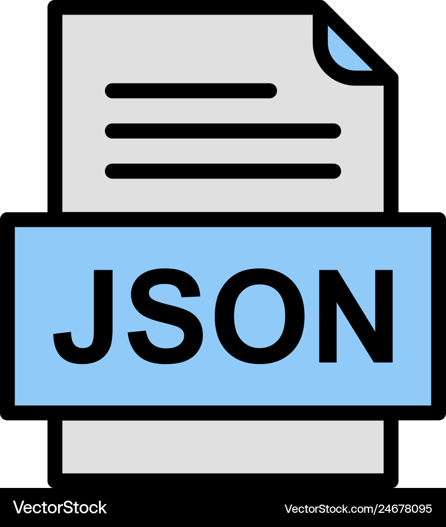 Json file document icon vector image