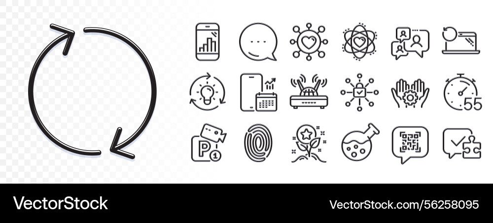 Loyalty points refresh and timer line icons Loyalty points refresh and timer line icons vector image