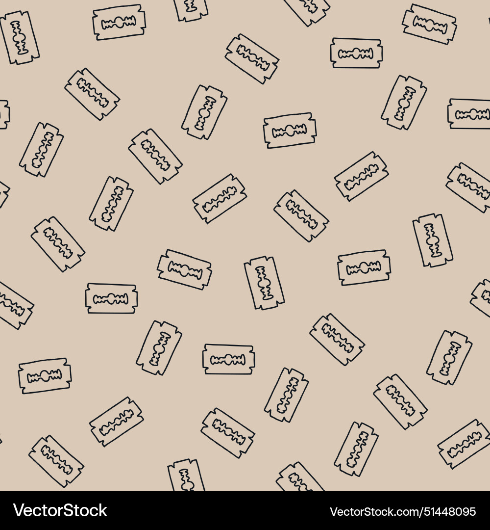 Outline razor blade seamless pattern for print Outline razor blade seamless pattern for print Vector Image