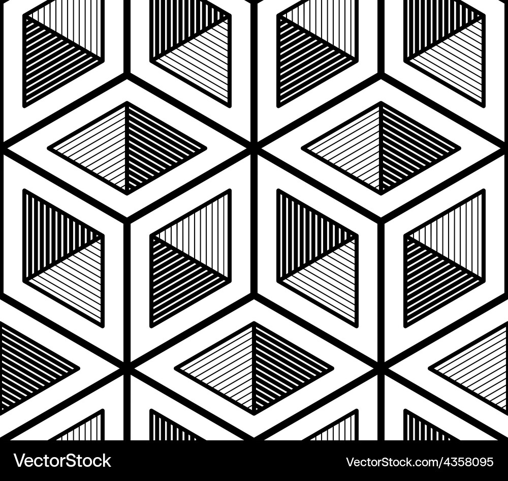 Regular contrast endless pattern with intertwine Vector Image