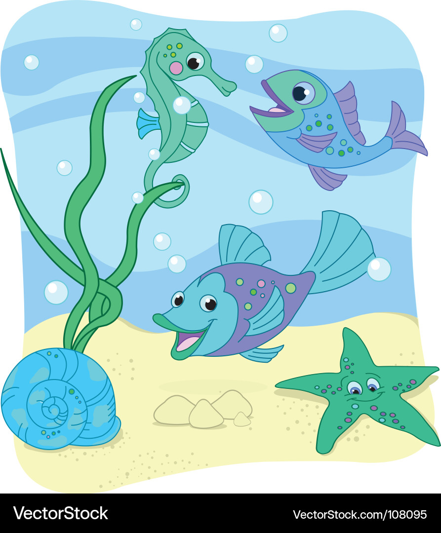 Sea world Royalty Free Vector Image - VectorStock