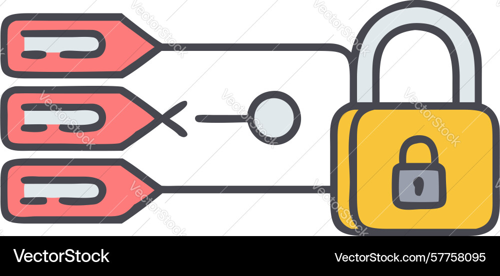 Secure digital workflow icon with padlock design vector image