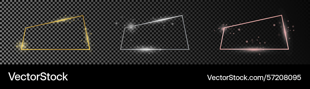 Set of three trapezoid frames Set of three trapezoid frames Vector Image