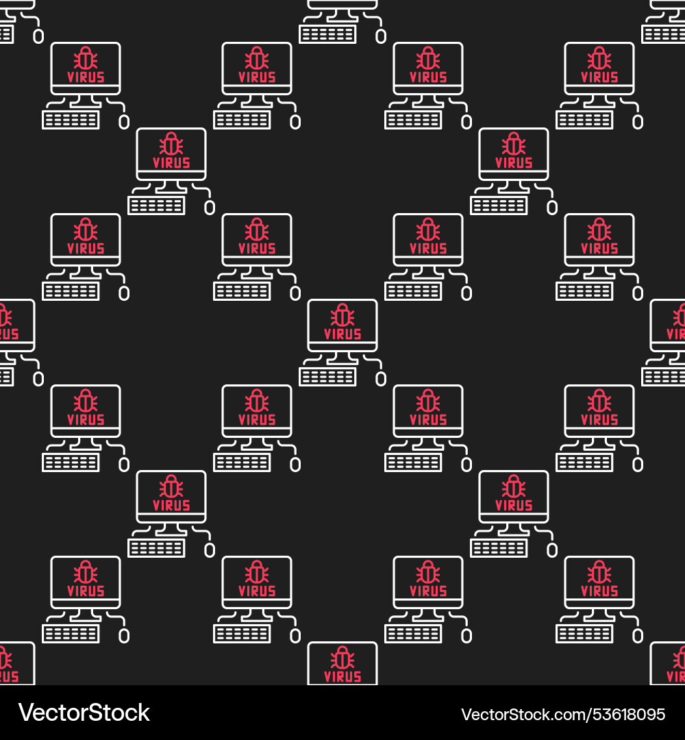 Virus on desktop computer seamless pattern Virus on desktop computer seamless pattern vector image