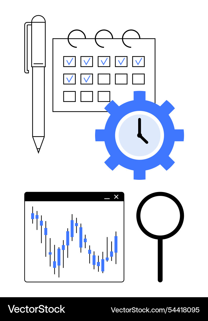 Visual representation of time management Visual representation of time management vector image