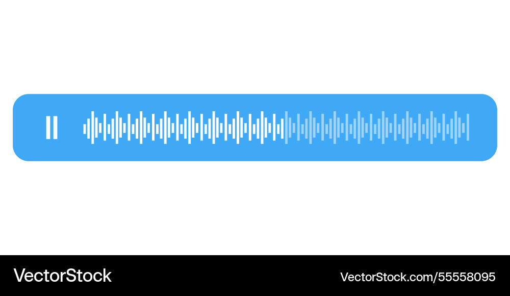 Voice message bubble with sound wave showing Vector Image