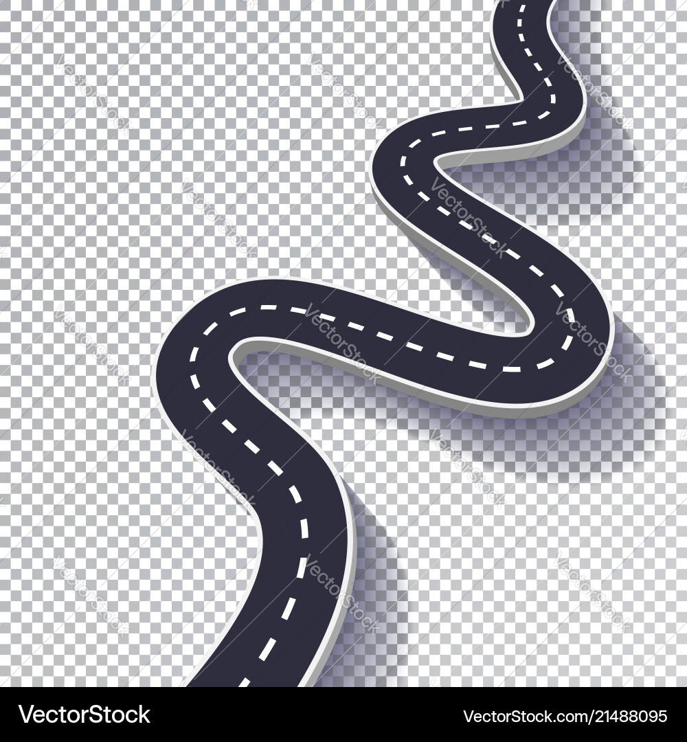 Winding road isolated transparent special effect Winding road isolated transparent special effect vector image