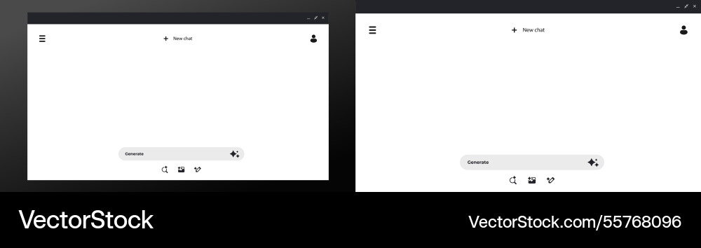 Chat interface comparison highlighting design vector image