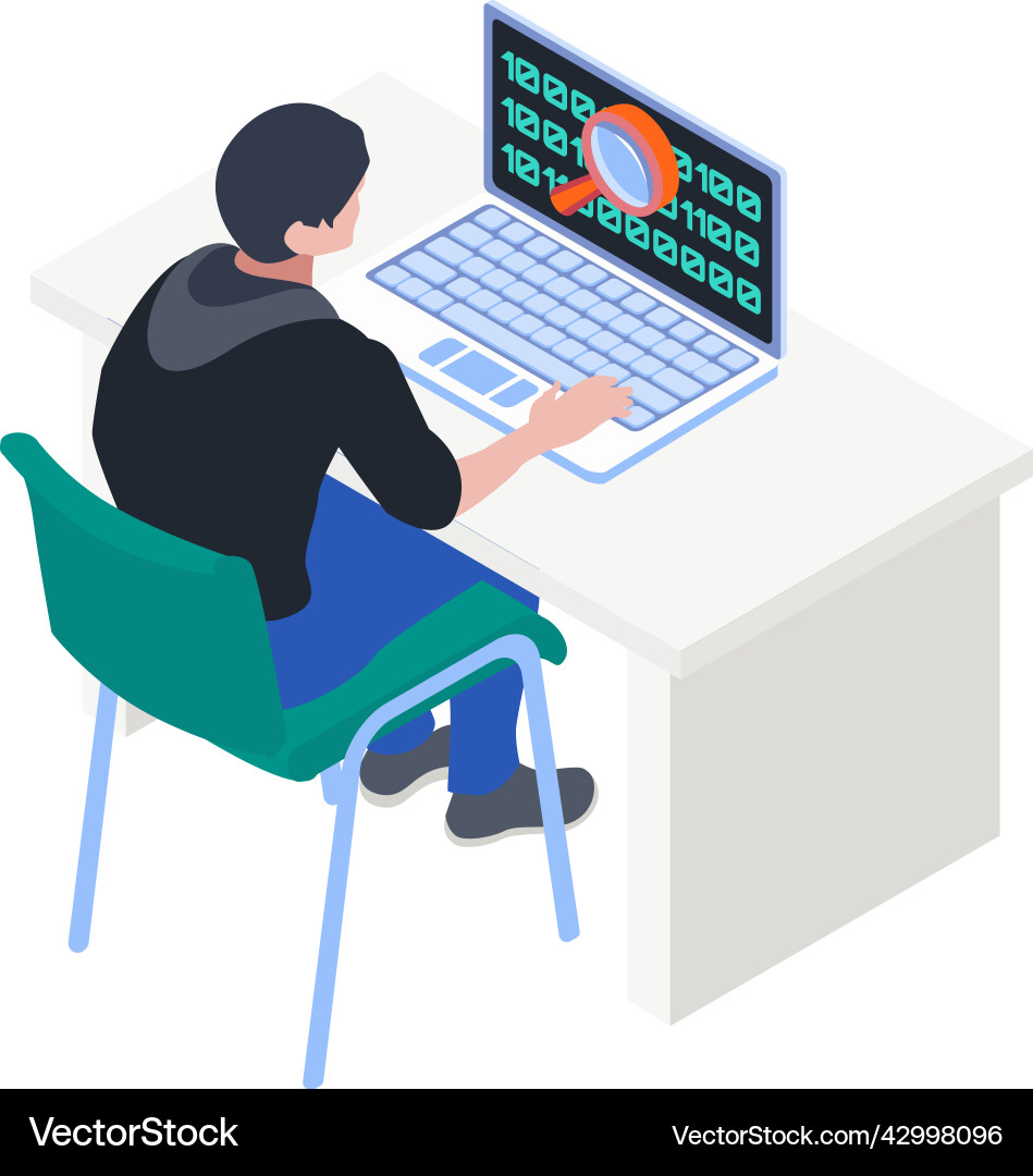 Cybersecurity Hacker Composition Vector Image