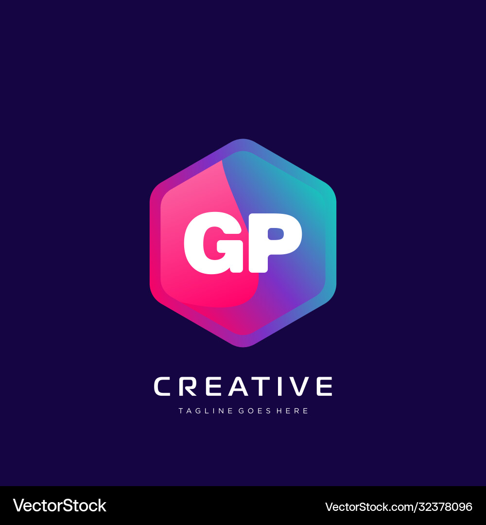 Gp initial logo with colorful template Gp initial logo with colorful template vector image