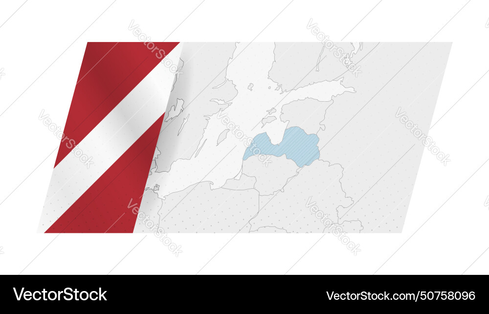 Latvia map in modern style with flag Vector Image