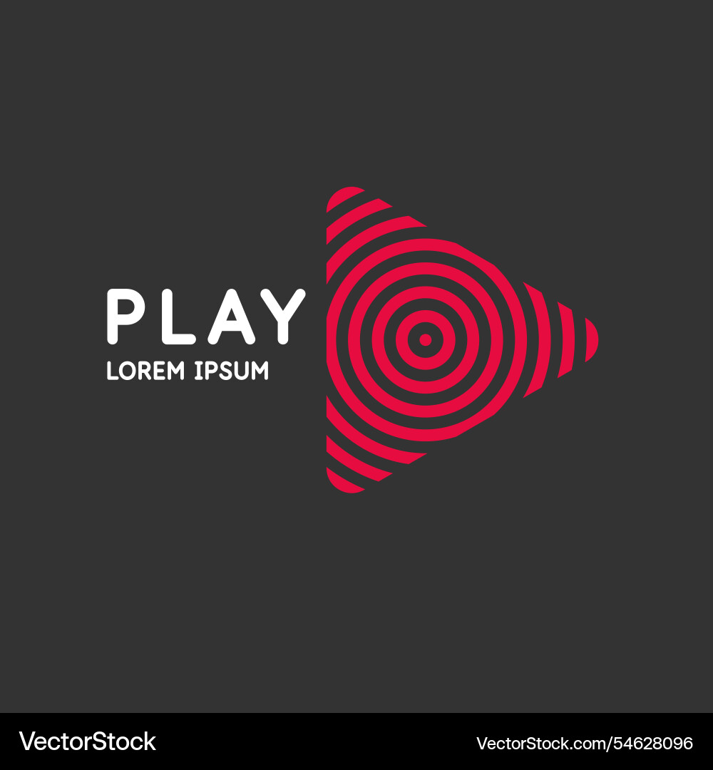Simple red icon the button of player Vector Image