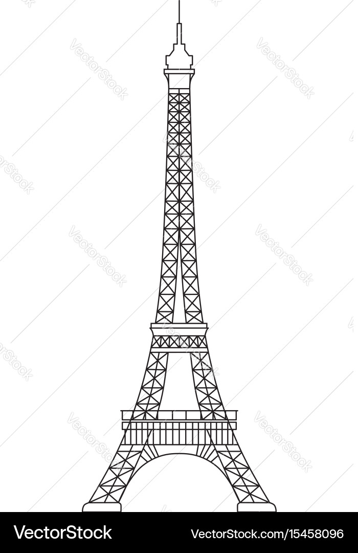 Simplified of eiffel tower symbol vector image