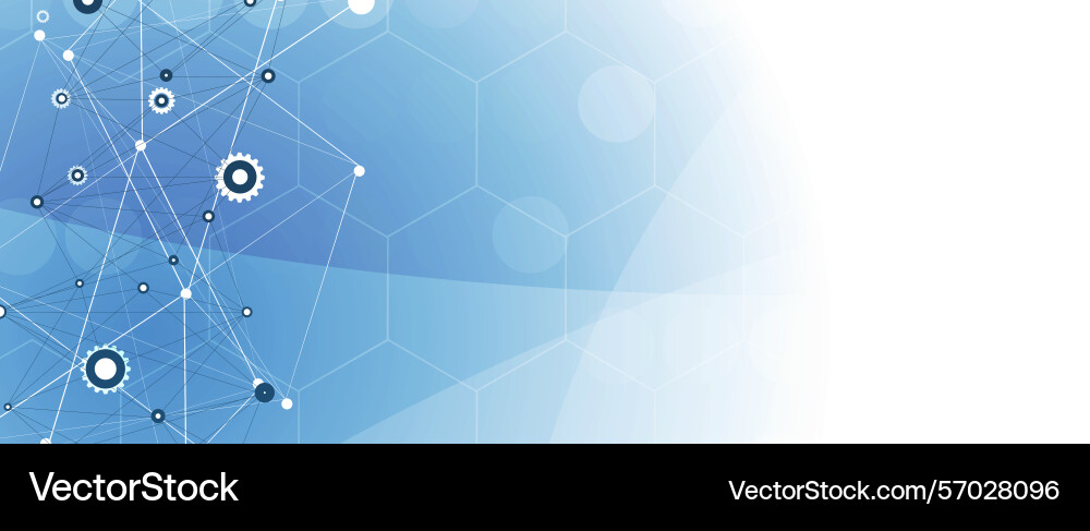 Technology and science banner or header connected vector image