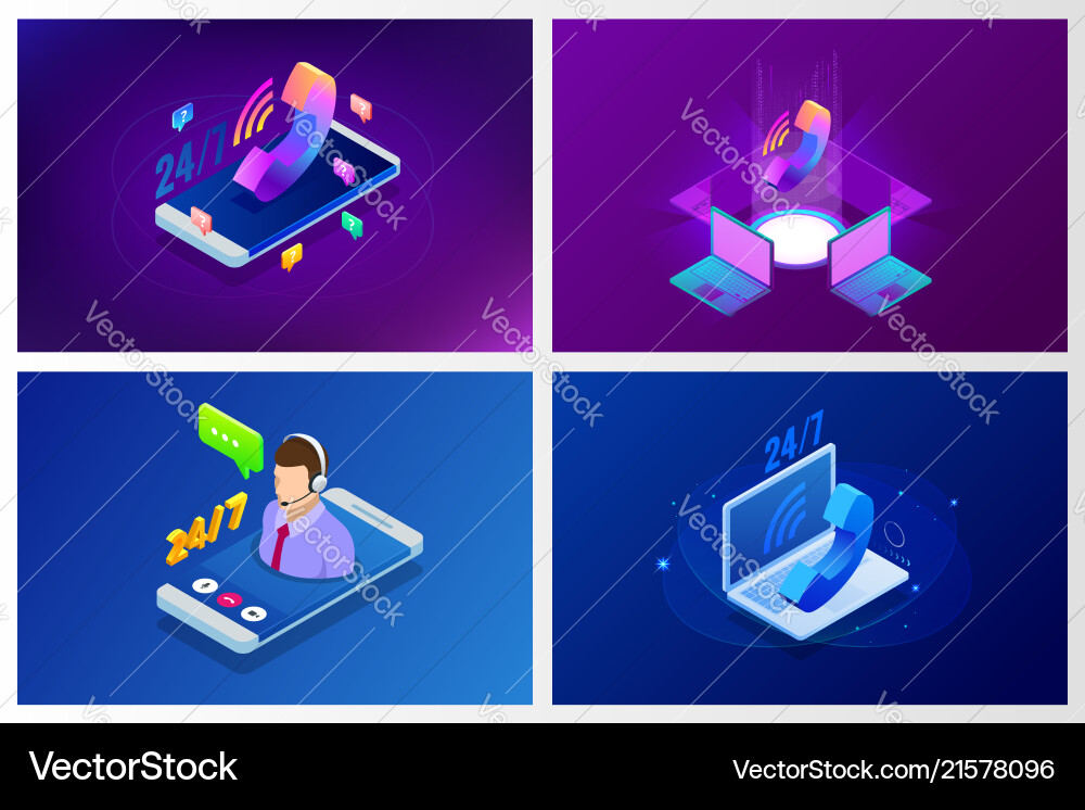 Web page design templates for call center support Web page design templates for call center support vector image