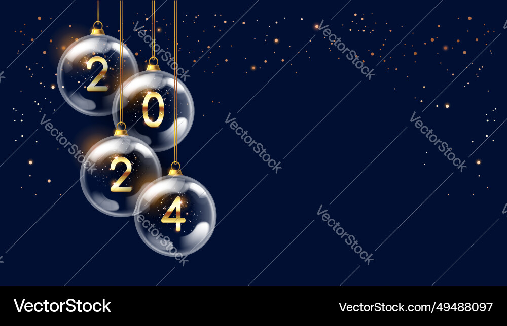 2024 happy new year elegant design - of golden vector image