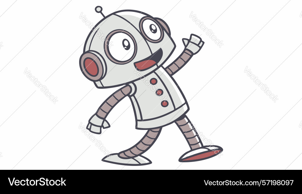 Adorable waving robot character design generative Vector Image