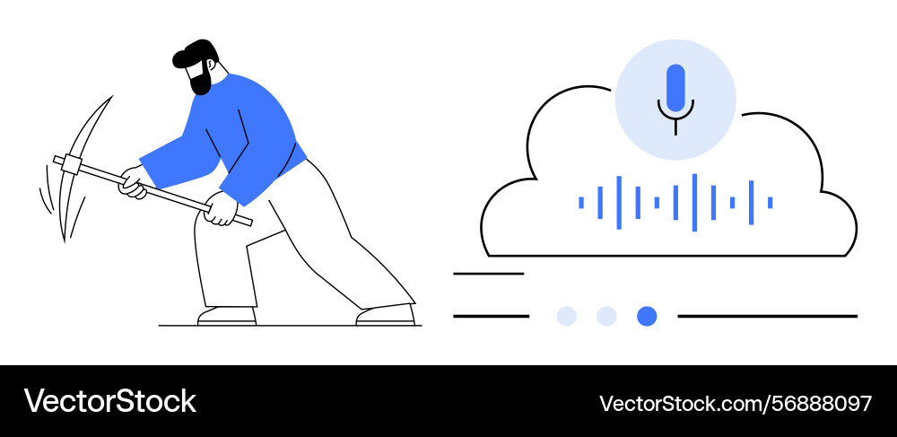 Data mining and voice recognition concept Data mining and voice recognition concept vector image
