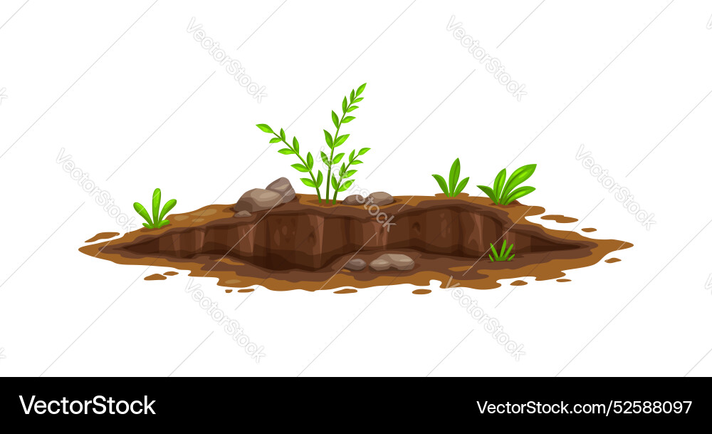 Deep Muddy Pit in Soil Vector Image