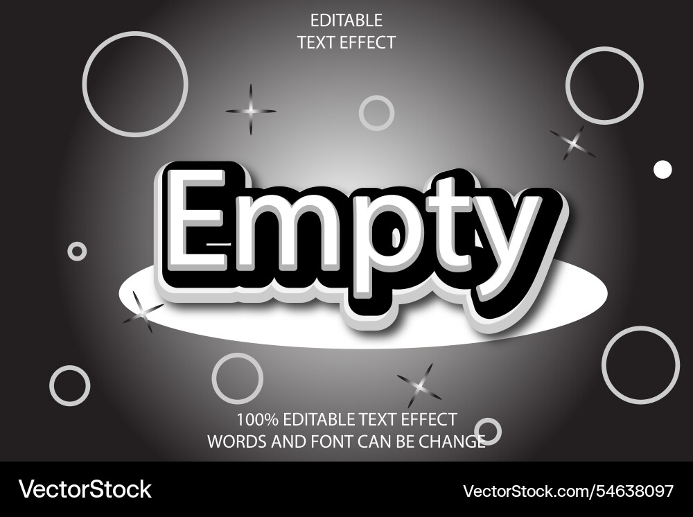 Empty editable text effect 3d emboss cartoon style Empty editable text effect 3d emboss cartoon style Vector Image